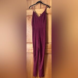 Velvet Burgundy Jumpsuit